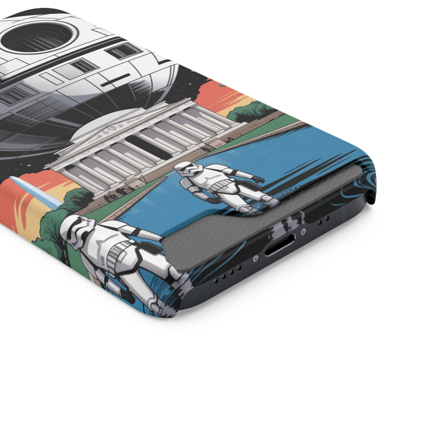 Phone Case: Galaxy-Inspired Phone Case with Card Holder, Space-Themed Gift, Star Wars-Inspired Design, Geek Accessories, Unique Phone Cover
