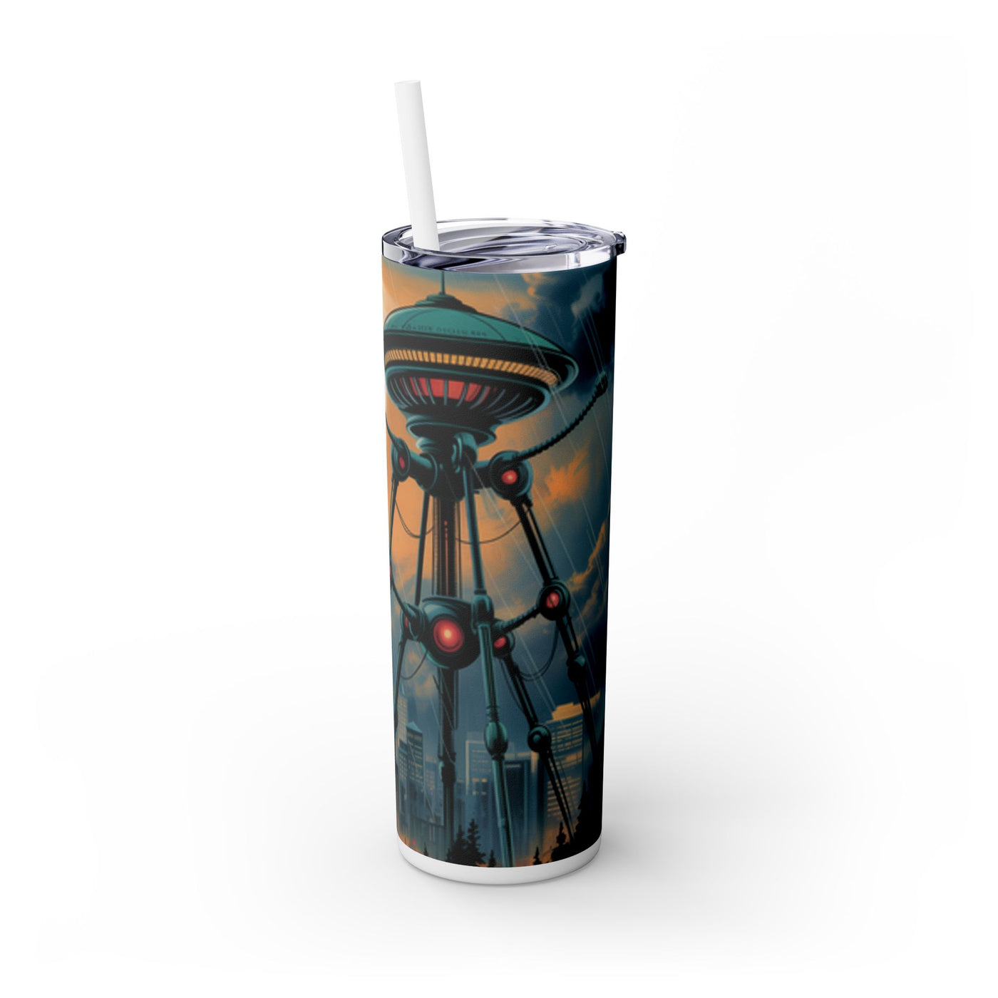 Tumbler - Futuristic Skyline 20oz Travel Mug, Unique Sci-Fi Gift for Geeky Friends