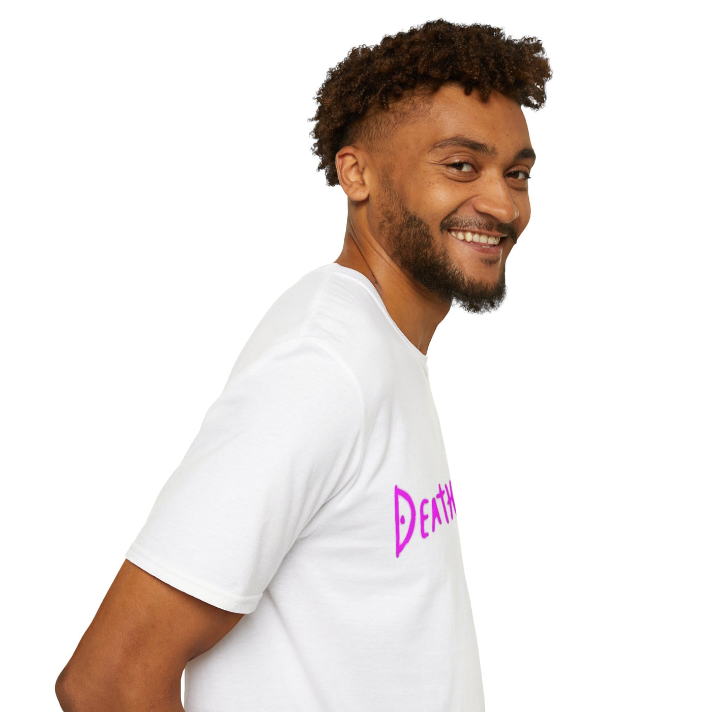 T-Shirt: Pink Death Note-Inspired Unisex Softstyle T-Shirt | Anime Fanart Apparel, Gift for Geek Culture, Cozy Everyday Wear, Casual Outfit, Pop Culture Merchandise