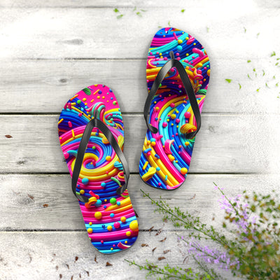 Flip Flops: Vibrant Color Sprinkle Design