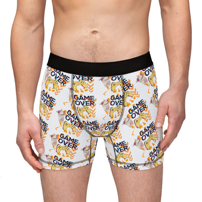 Men's Boxers: Game Over Orange Design