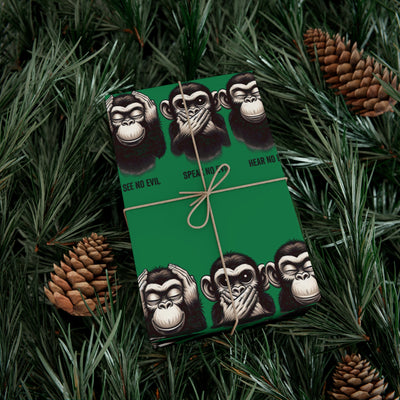 Wrapping Paper: No Evil - Trio of Monkeys