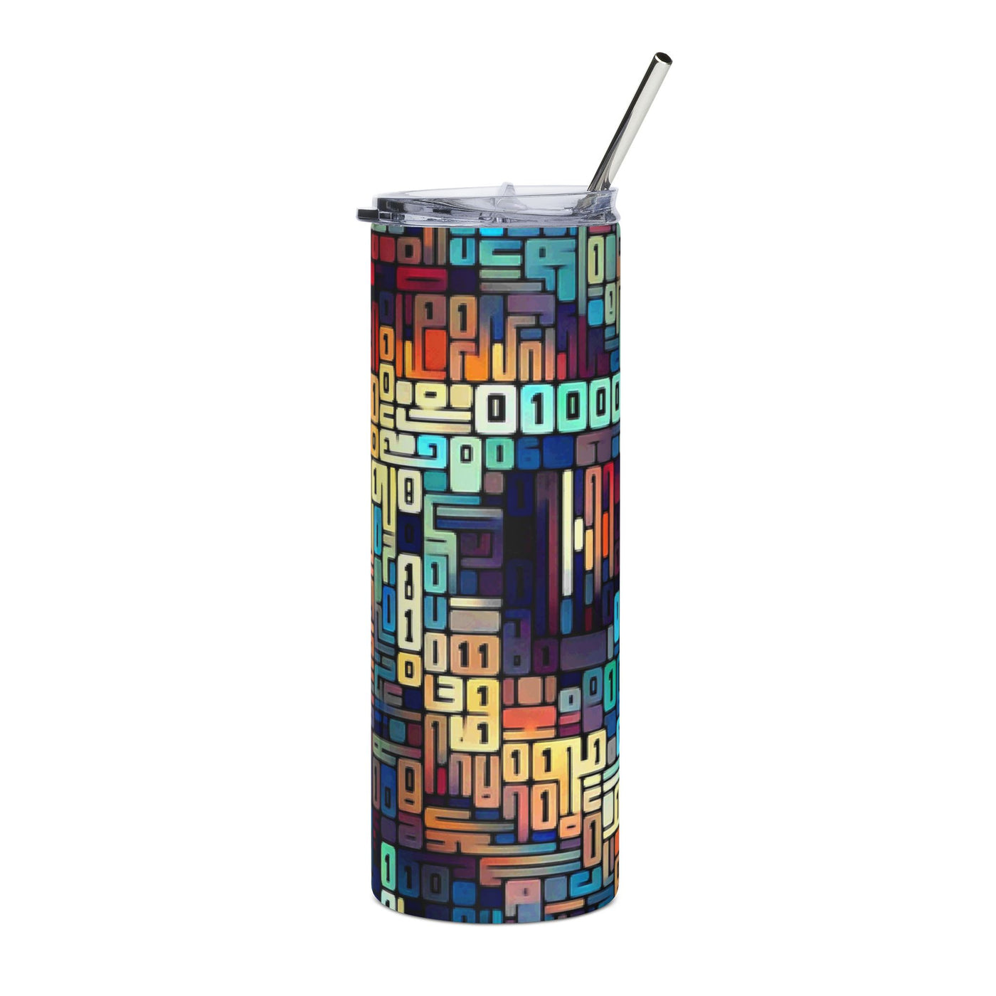 Tumbler: Secret Binary Code - Colorful Geometric Tumbler 20oz