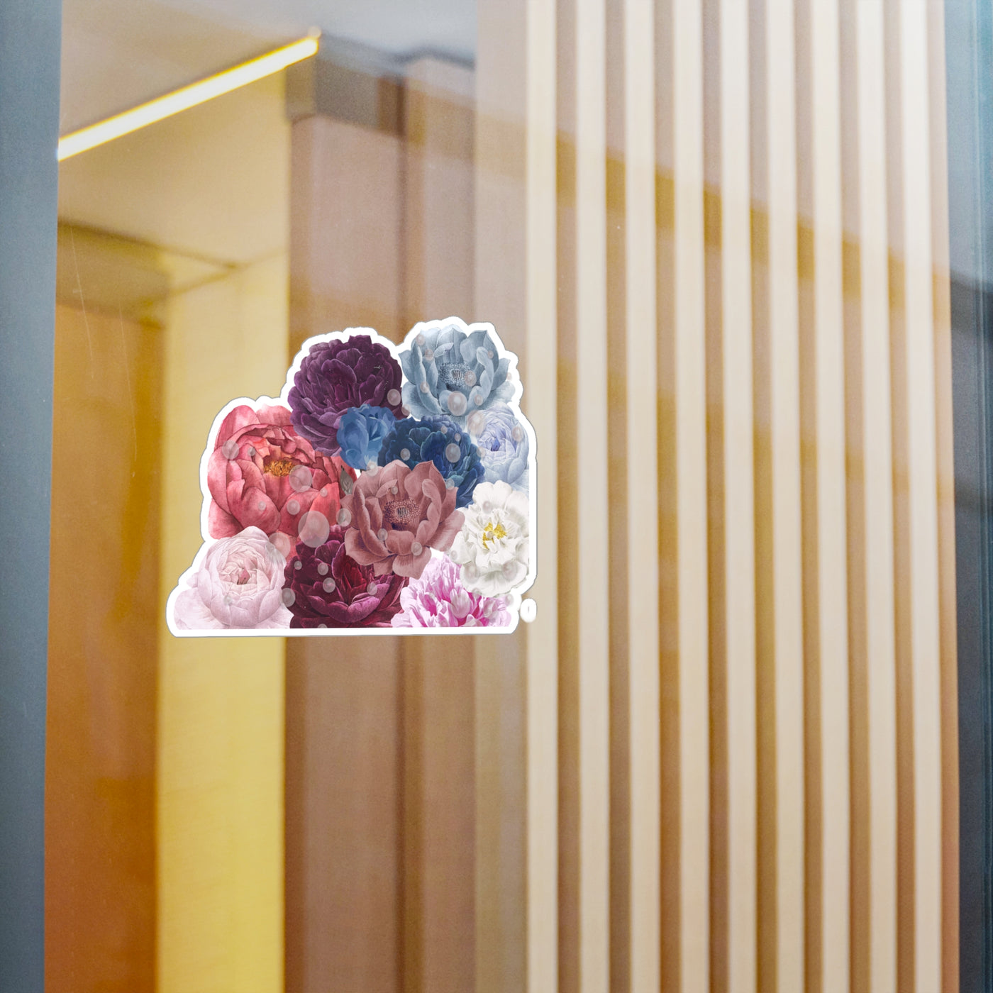 Kiss Cut Stickers: Peonies with Pearls