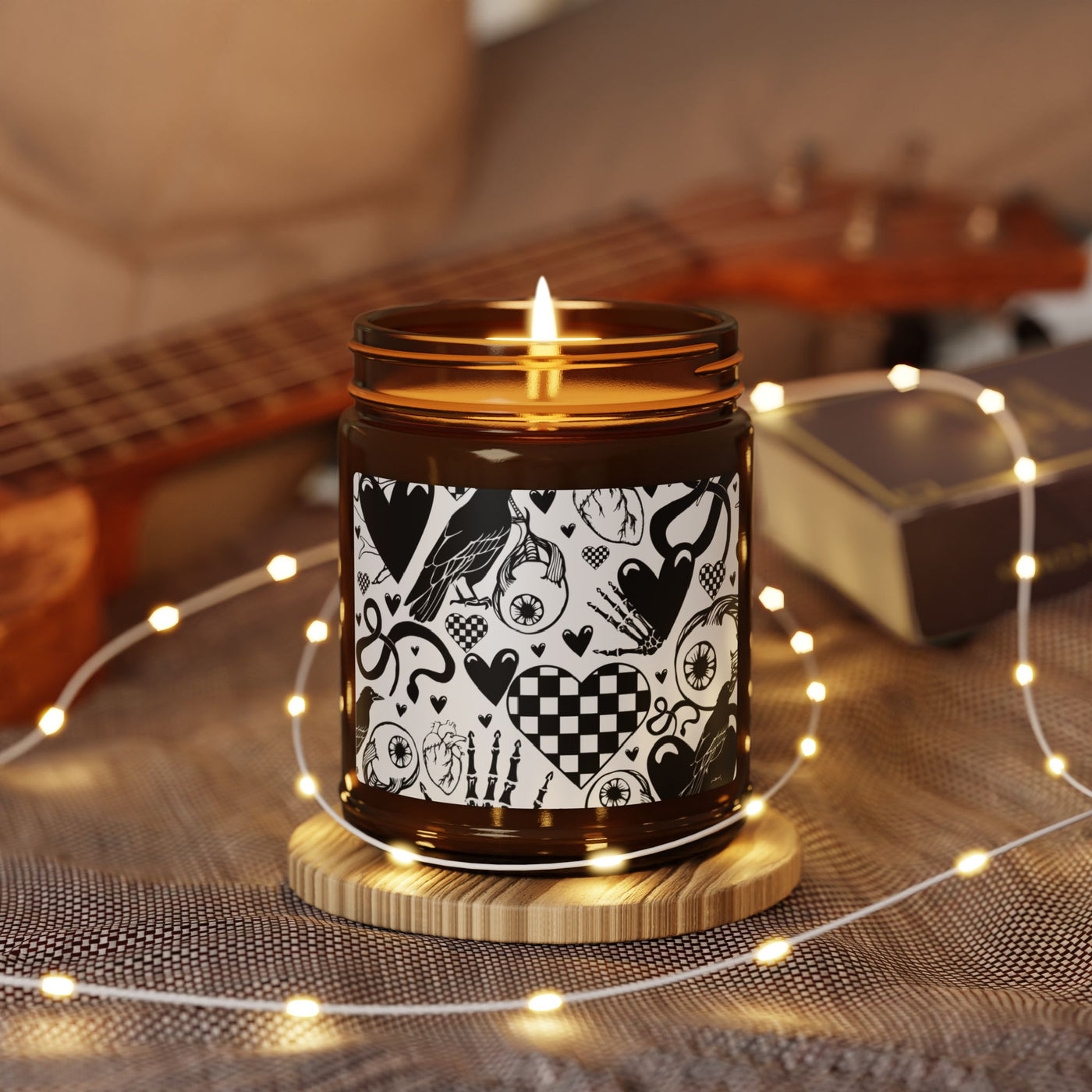 Jar Candle: Black Hearts | Inky Funk Design