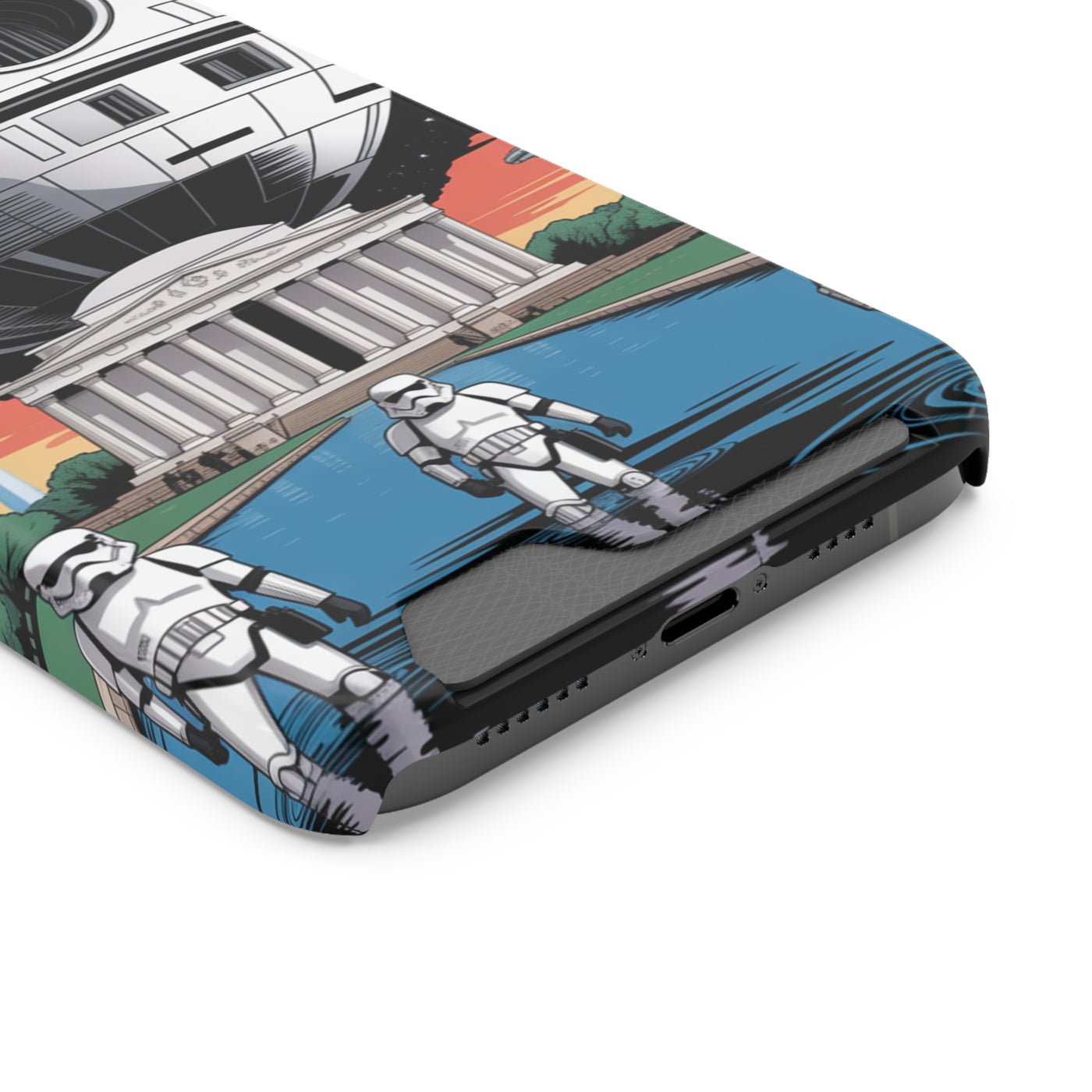 Phone Case: Galaxy-Inspired Phone Case with Card Holder, Space-Themed Gift, Star Wars-Inspired Design, Geek Accessories, Unique Phone Cover