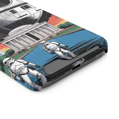 Phone Case: Galaxy-Inspired Phone Case with Card Holder, Space-Themed Gift, Star Wars-Inspired Design, Geek Accessories, Unique Phone Cover