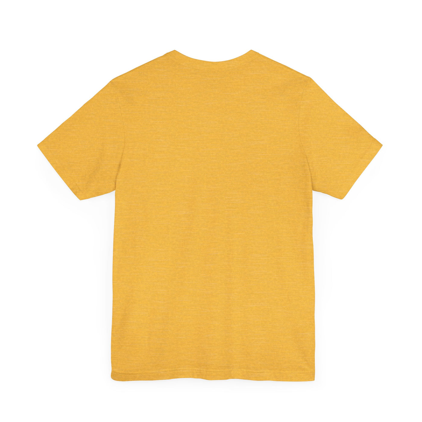 Yellow heathered unisex t-shirt with short sleeves and a crew neck.