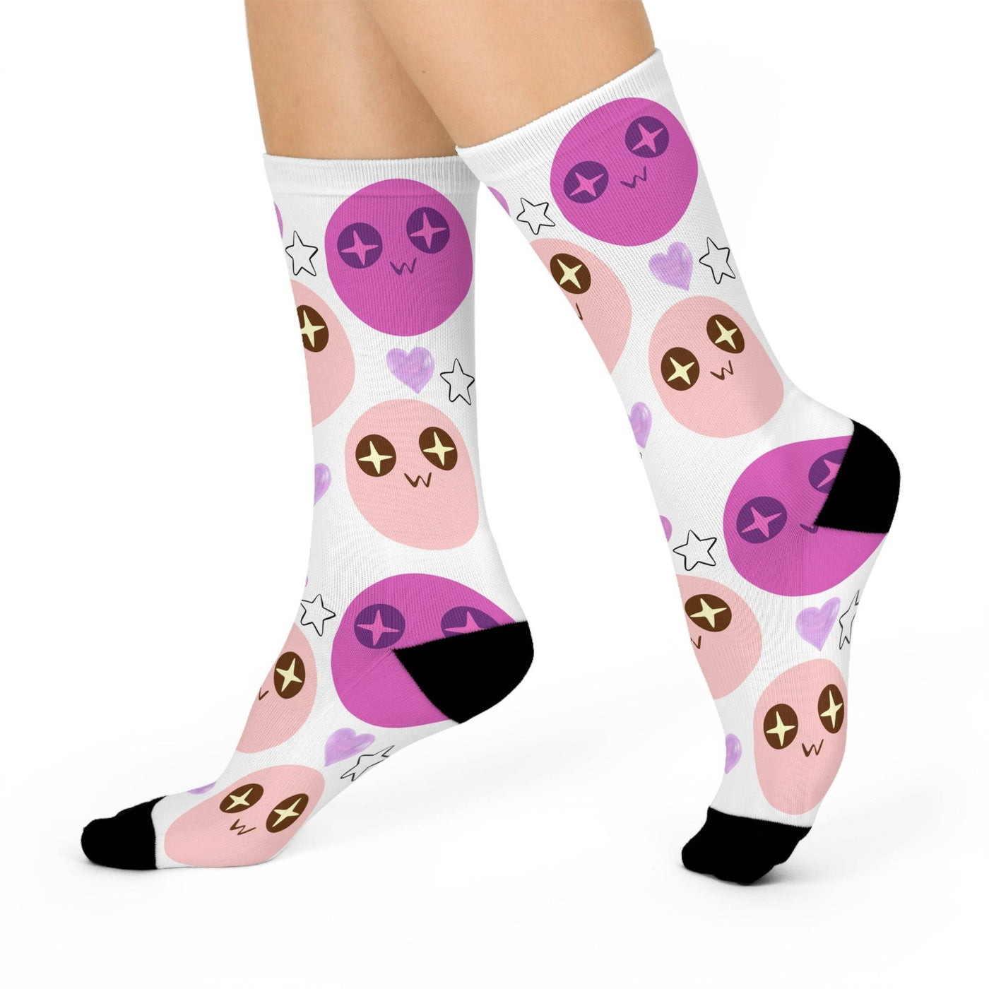 Crew Socks: Cutesy Heart Design