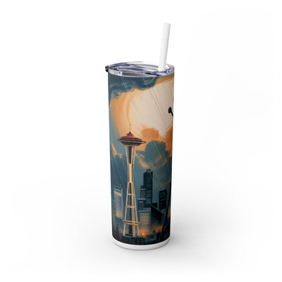 Tumbler - Futuristic Skyline 20oz Travel Mug, Unique Sci-Fi Gift for Geeky Friends