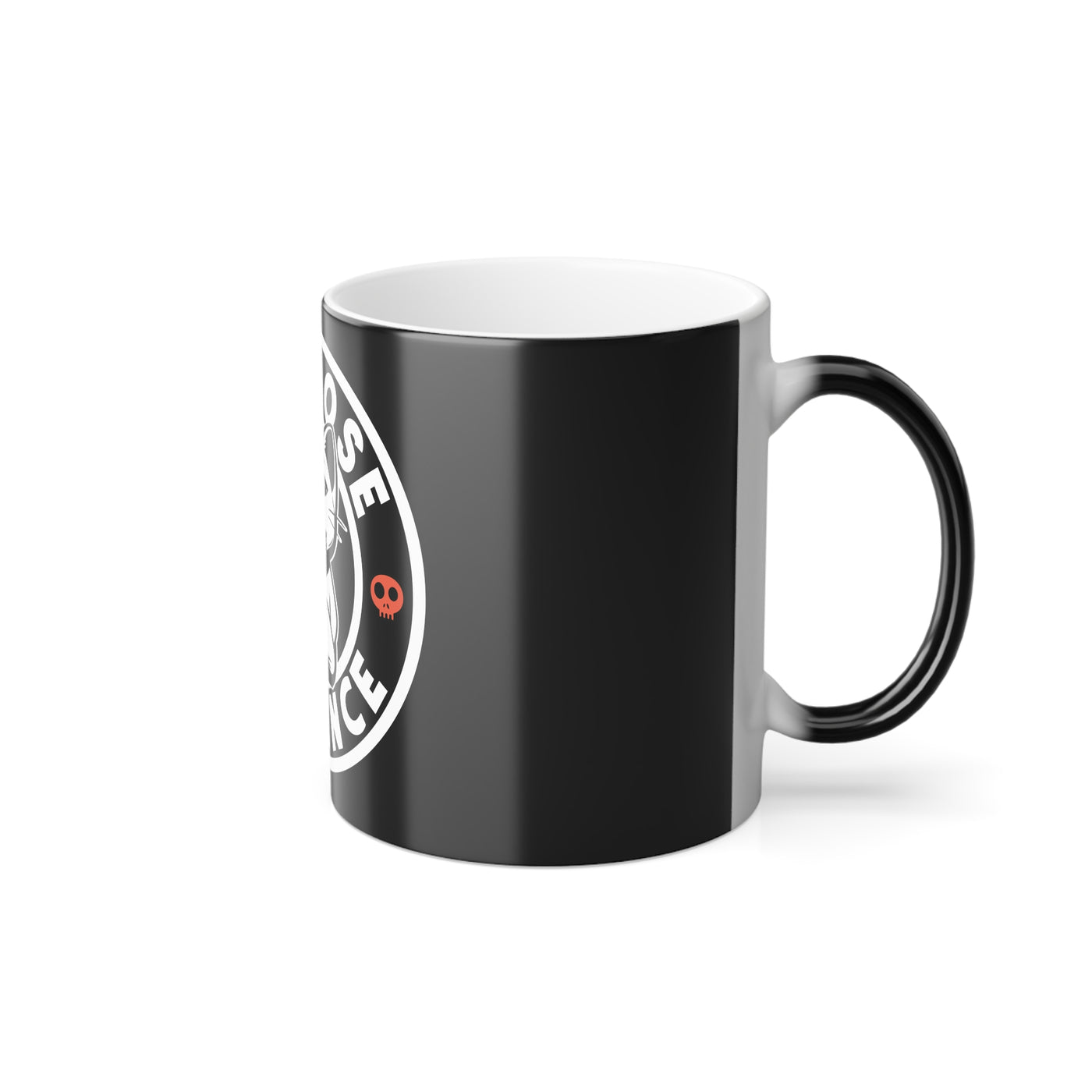 Mug: Color Morphing Mug with Funny Cat Design, I Choose Violence Coffee Cup, Unique Gift for Cat Lovers, Fun Kitchenware, Color Changing Mug