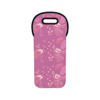 Wine Tote Bag: Romantic Pink Flamingo Design