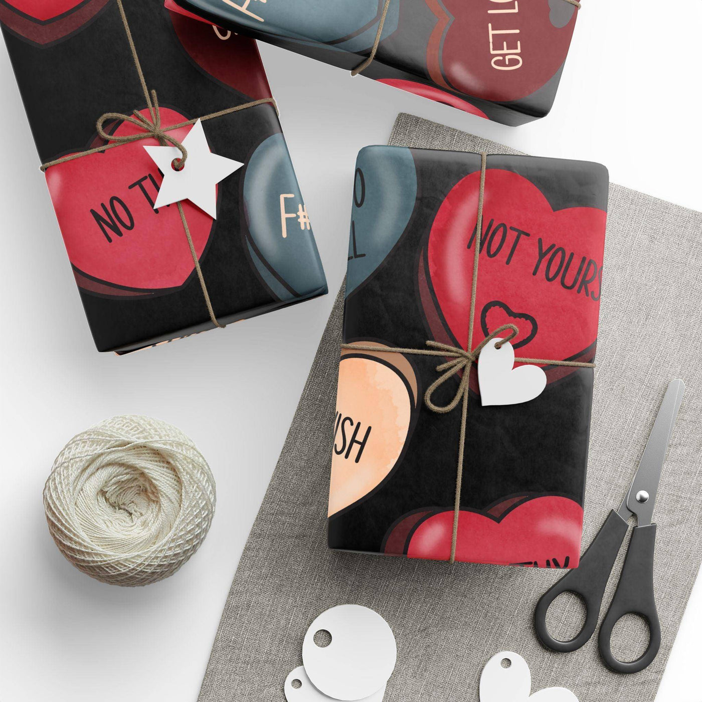 Artessorize Anti-Valentines Day Convo Hearts Wrapping Paper | 90gsm Fine Art