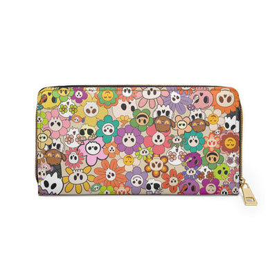 Wallet: Rainbow Skull Flower | Zipper Wallet