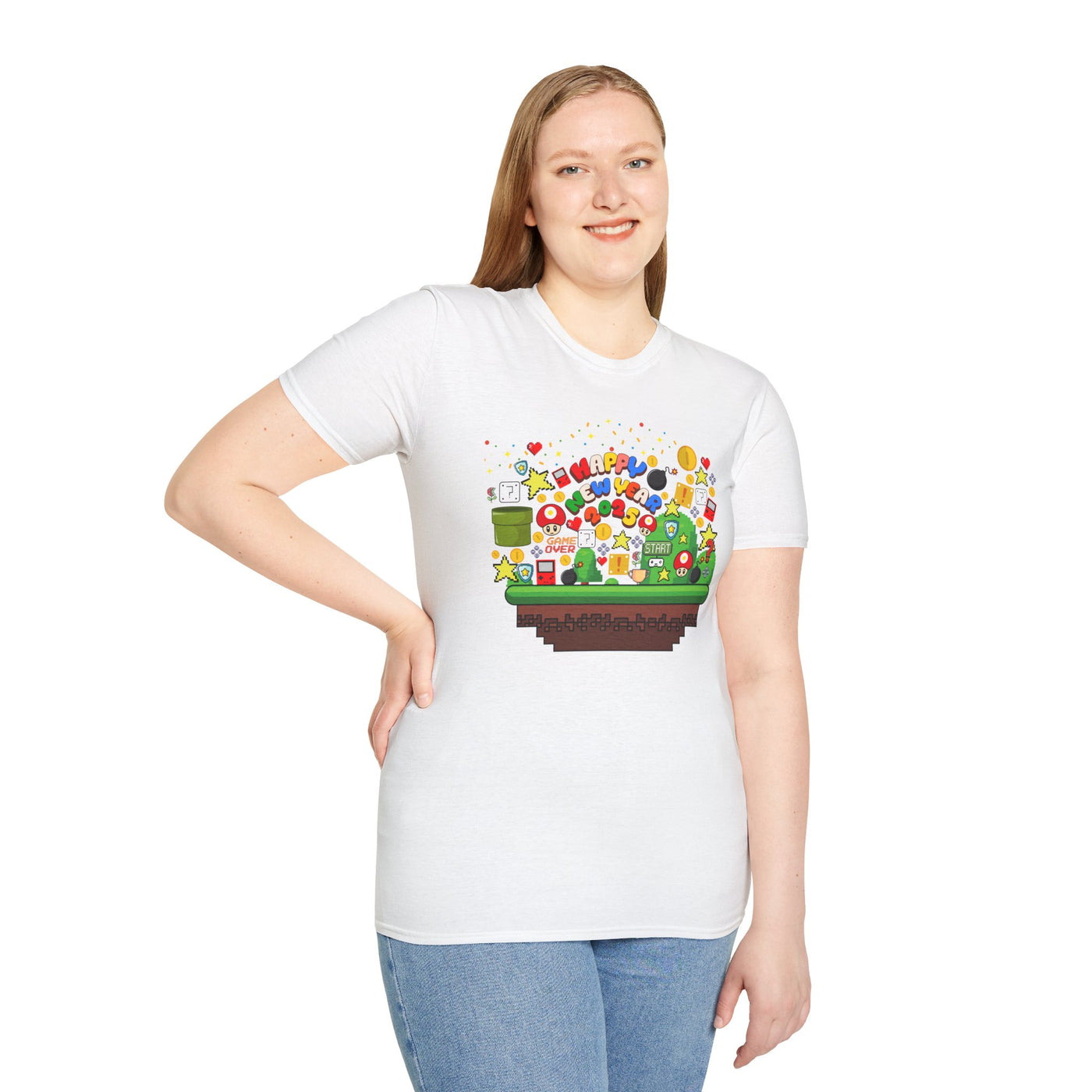 T-Shirt: Happy New Year Gamer Design | Retro