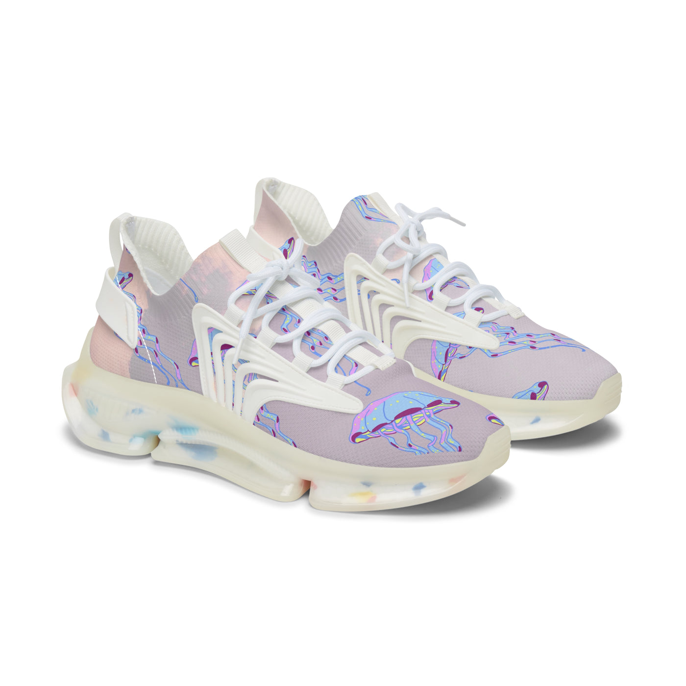 Mesh Sneakers - Purple Jellyfish Design
