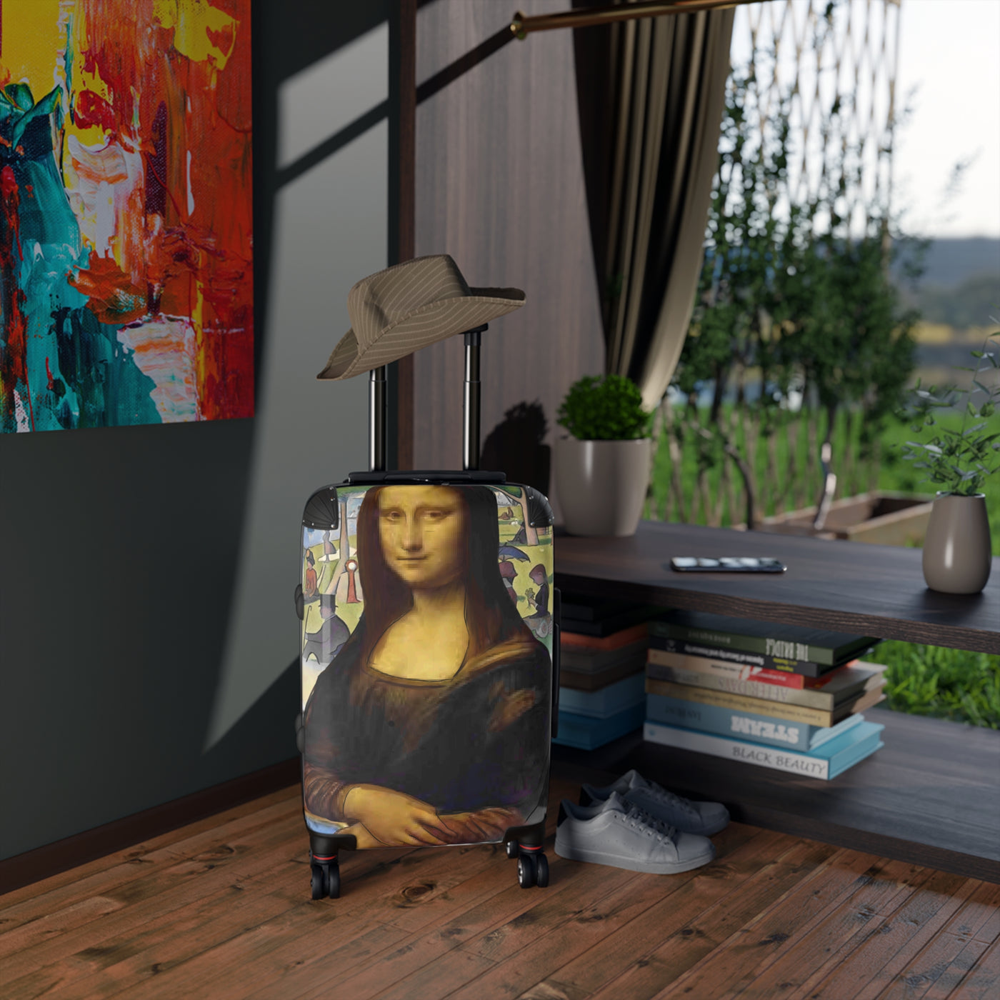 Suitcase: Designer Luggage Limited Edition Artistic Mona Lisa Collage