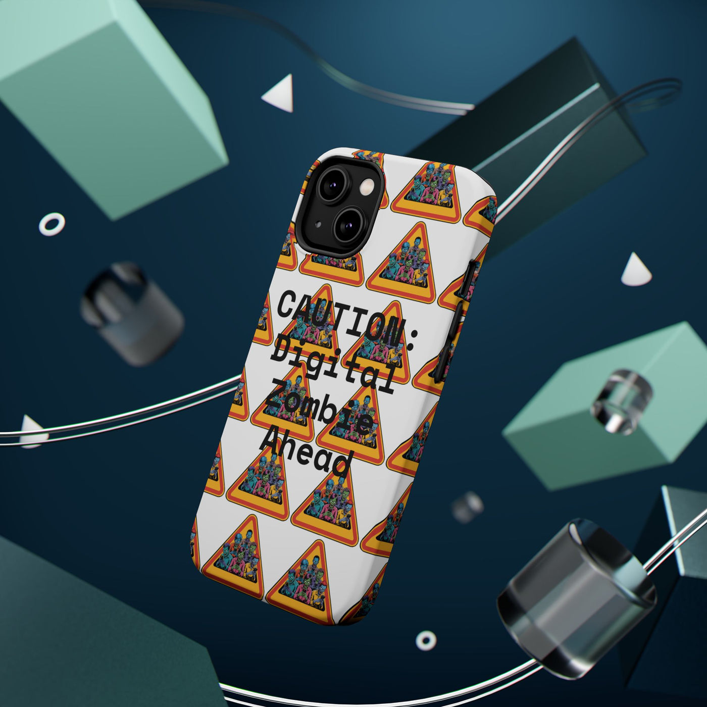 Phone Case: Caution: Digital Zombie Ahead Phone Case | Quirky Smartphone Protection, Unique Gift, Trendy Accessory, Fun Design, Geeky Style