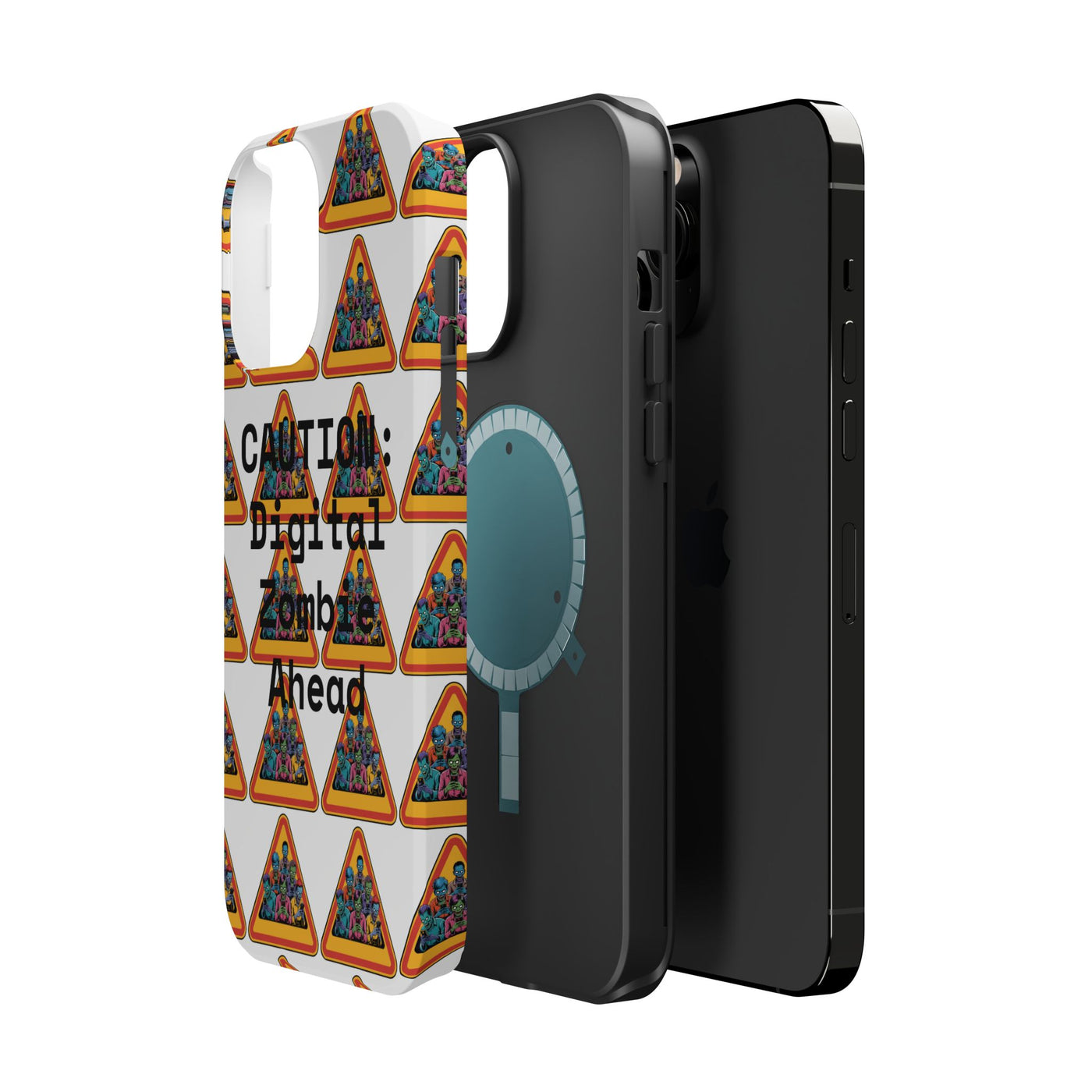 Phone Case: Caution: Digital Zombie Ahead Phone Case | Quirky Smartphone Protection, Unique Gift, Trendy Accessory, Fun Design, Geeky Style