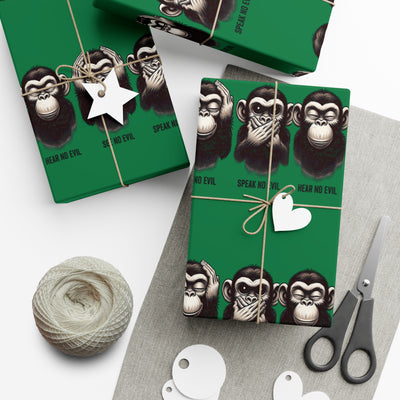 Wrapping Paper: No Evil - Trio of Monkeys