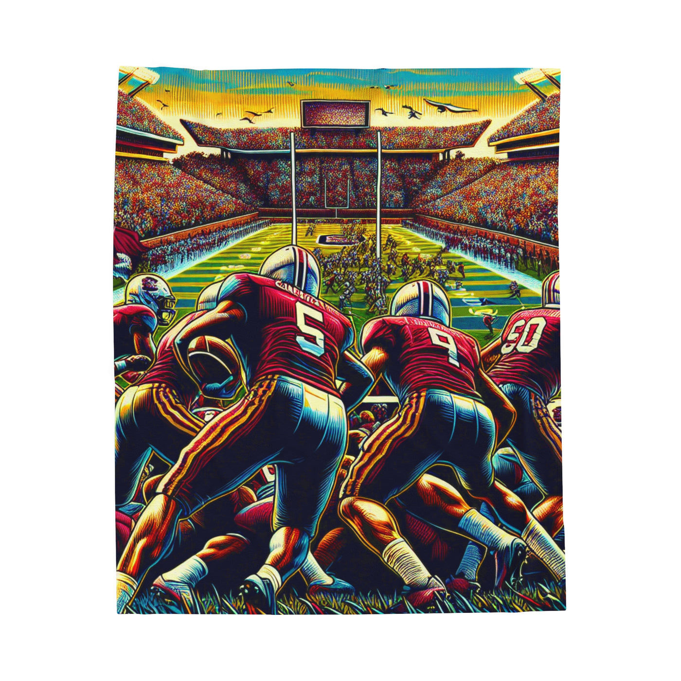 Blanket: Vintage Football Velveteen Plush Blanket (Your Football Team MTO)