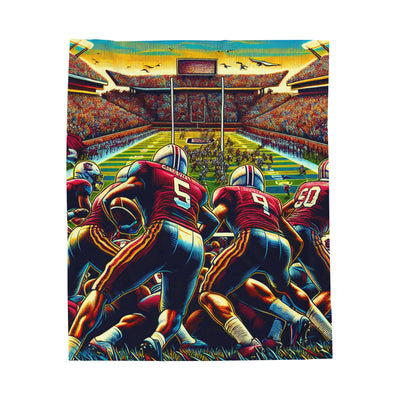Blanket: Vintage Football Velveteen Plush Blanket (Your Football Team MTO)