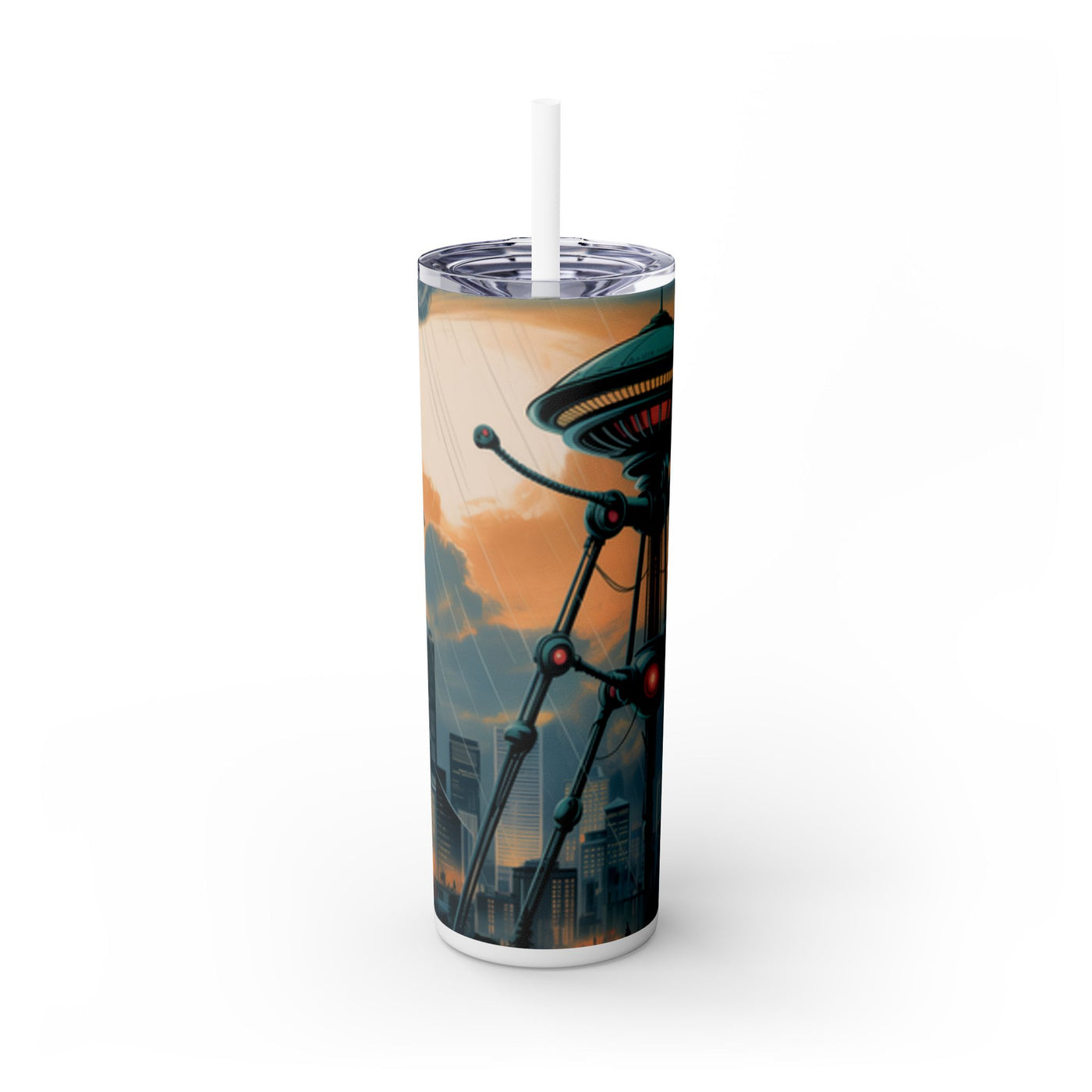 Tumbler - Futuristic Skyline 20oz Travel Mug, Unique Sci-Fi Gift for Geeky Friends