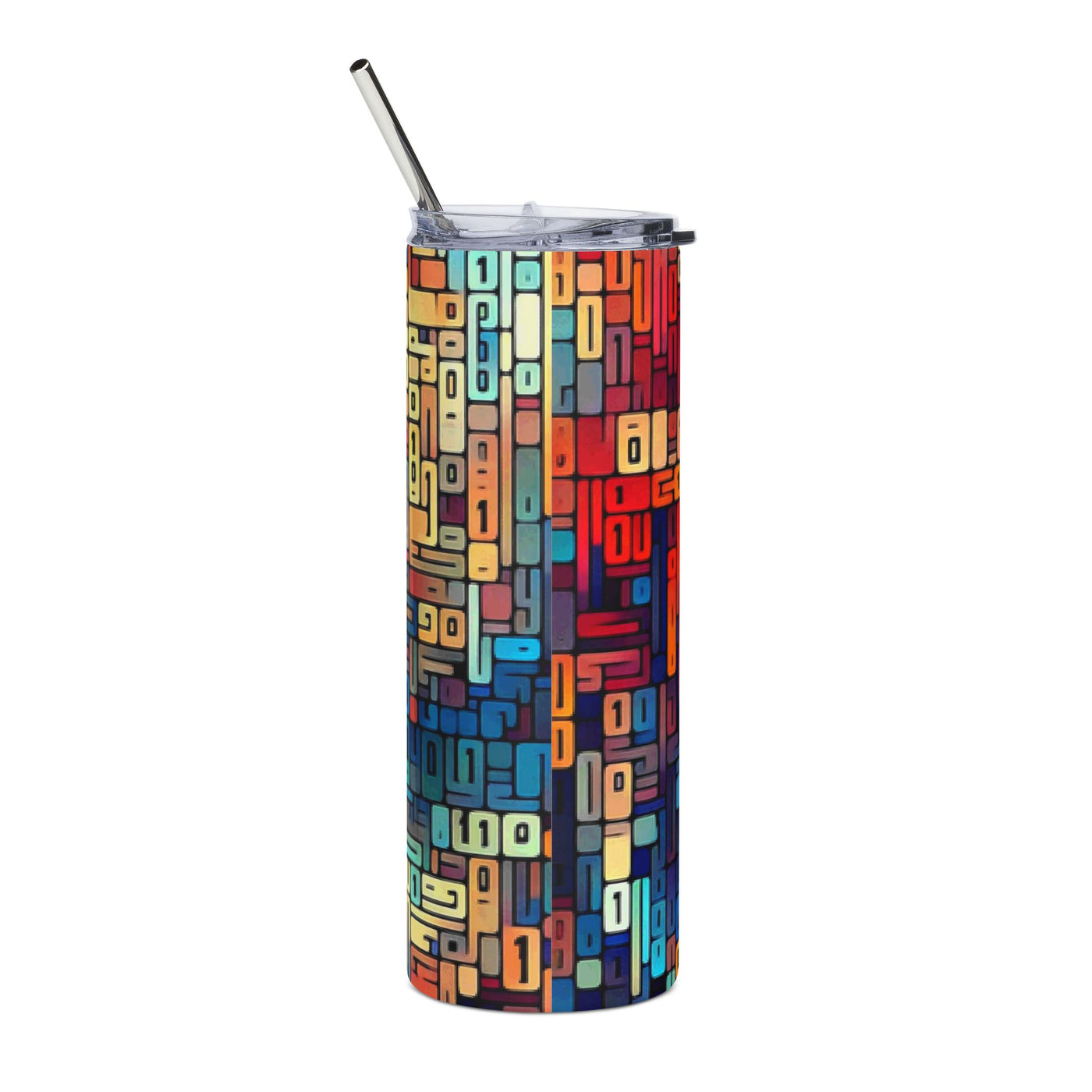 Tumbler: Secret Binary Code - Colorful Geometric Tumbler 20oz