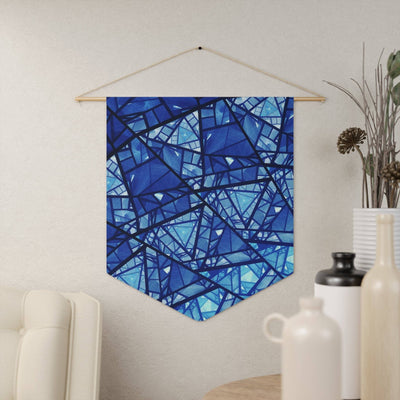 Wall Pennant: Blue Stained Glass Design