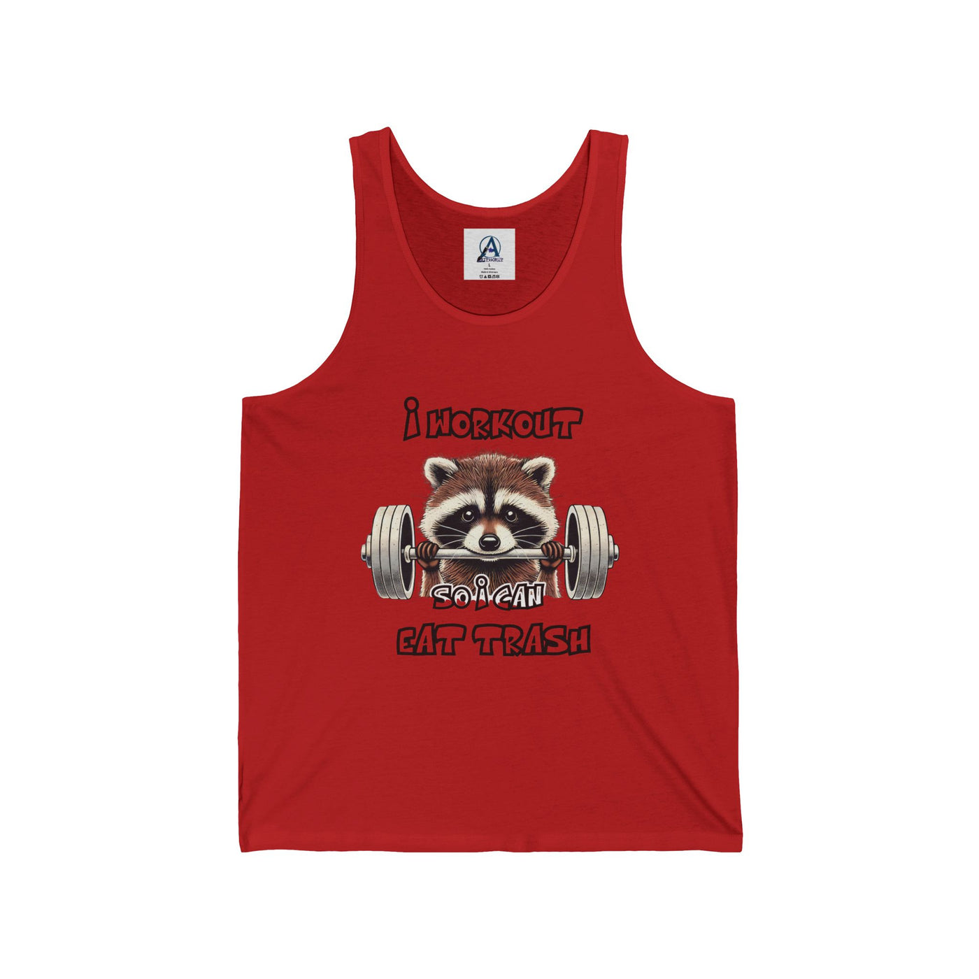 Tank: Raccoon - Trashy Fitness Funny Racoon Workout Tank Unisex Jersey Tank