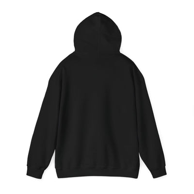 Black hoodie with a hood, shown from the back.