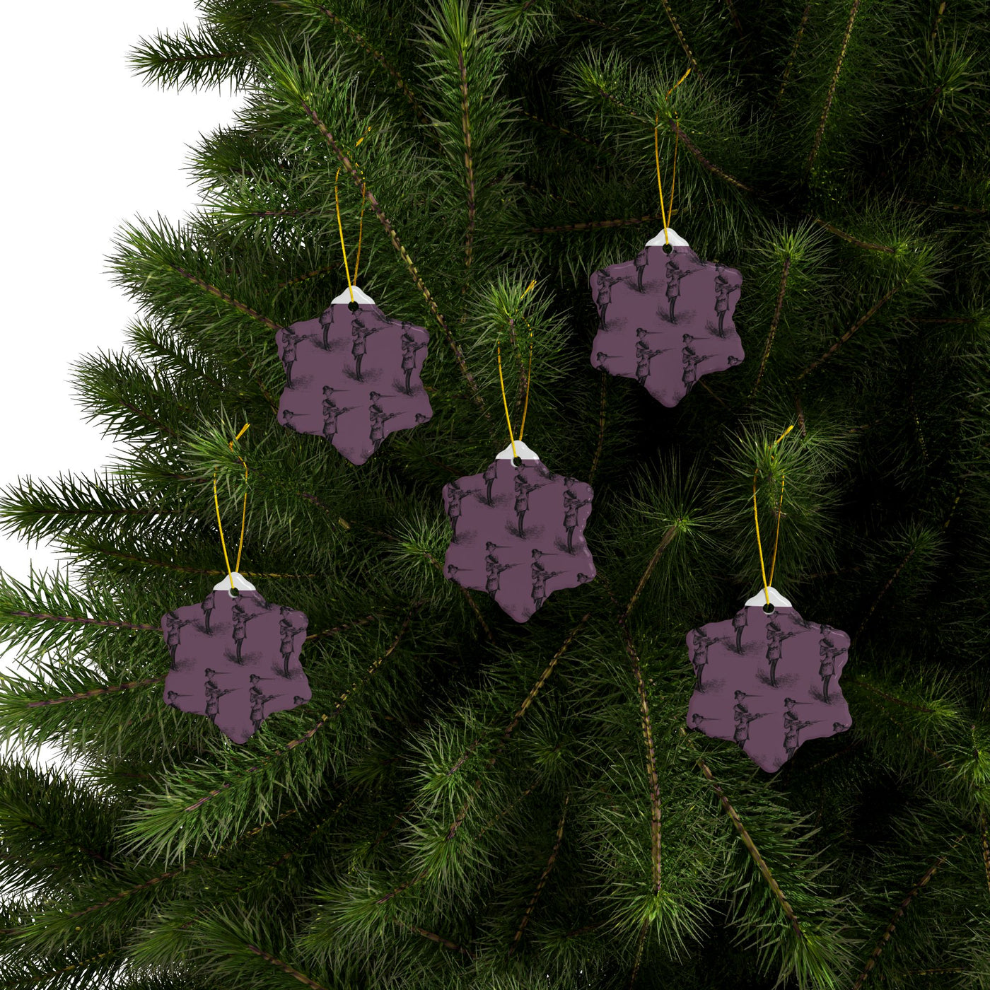 Ornaments: Plague Print in Dusty Rose in Ceramic