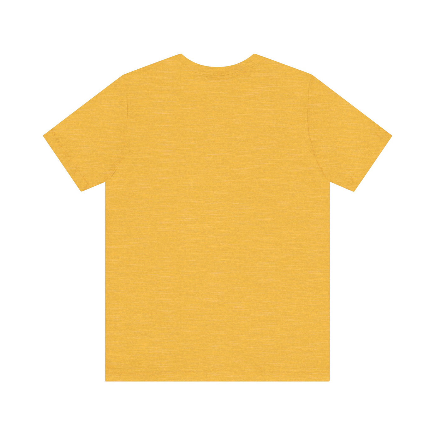 A yellow unisex t-shirt with a crew neck and short sleeves.