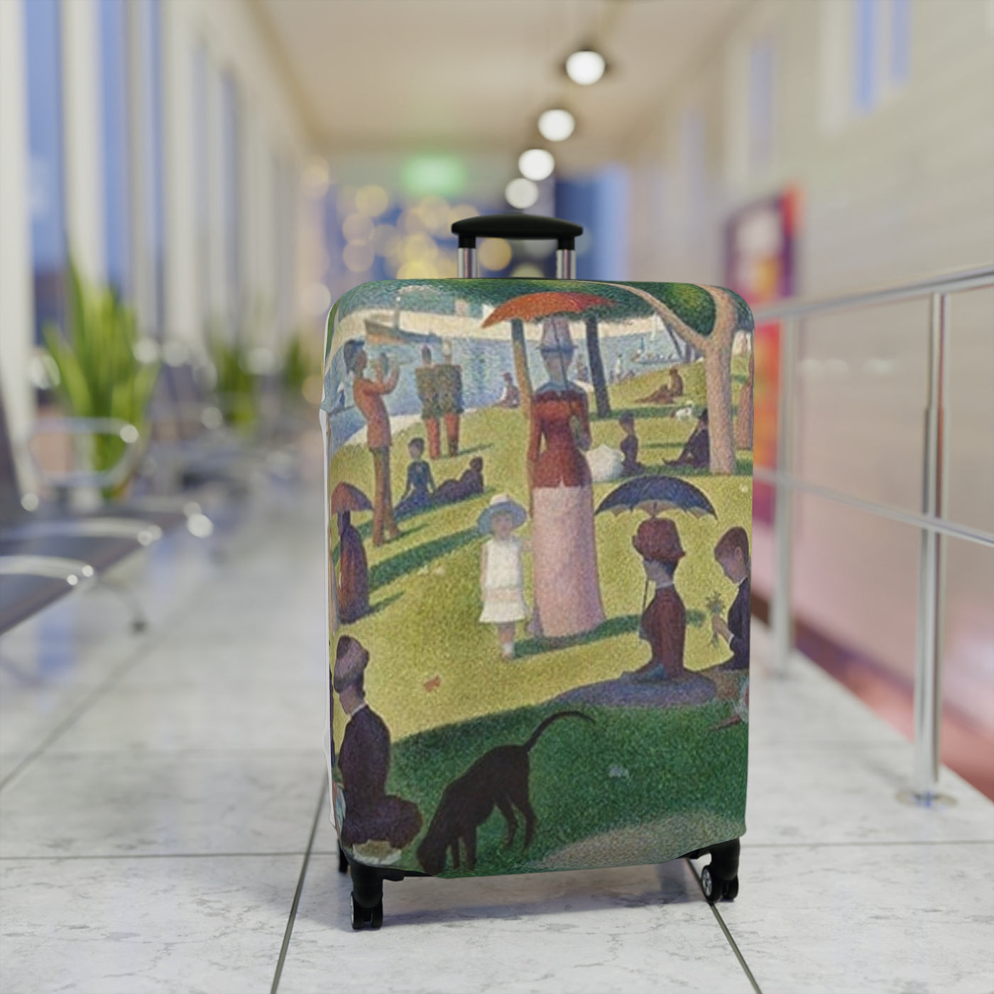 Art Style Luggage Cover for Travel Lovers, Customizable Suitcase Protector, Travel Accessories, Vacation Gift, Personalized Luggage Wrap
