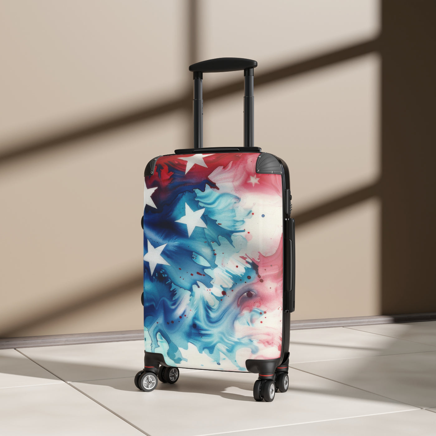 Suitcase: Patriotic Suitcase - Red, White & Blue Luggage, Travel Gear, Funny Gift for Travelers, Fourth of July, Summer Vacation