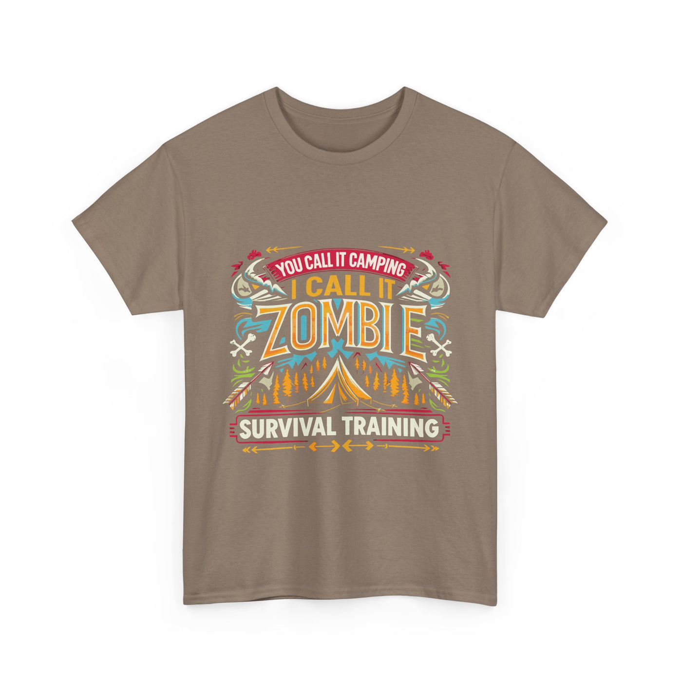 T-Shirt: Zombie Survival Training Unisex Heavy Cotton Tee