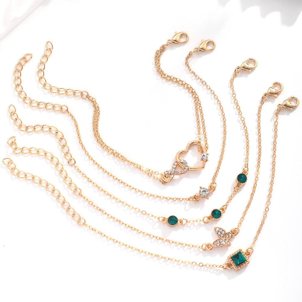 "Playful Green Crystal Bracelet Set"