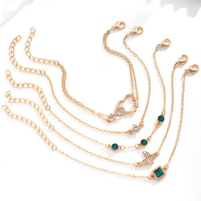"Playful Green Crystal Bracelet Set"