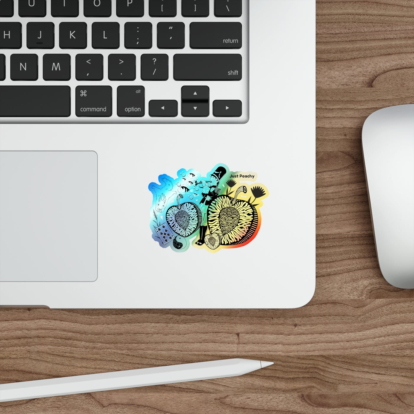 Die-Cut Stickers: Just Peachy | Holographic