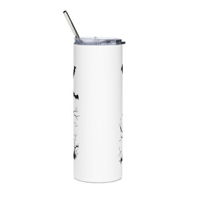 Tumbler: Halloween 20oz Stainless Steel Tumbler - Spooky House Design