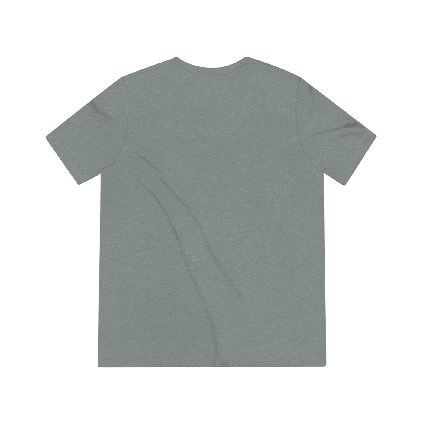 A grey t-shirt with a crew neck and short sleeves.
