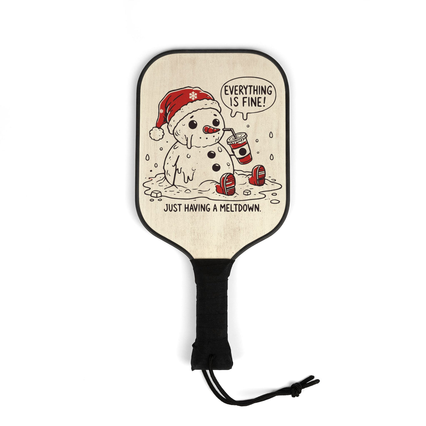 Pickleball Paddle Set - "Everything is Fine" Melting Design