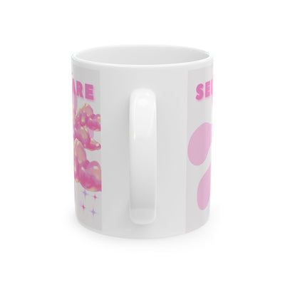 Mug: Self-Care Pink Cloud Ceramic Mug