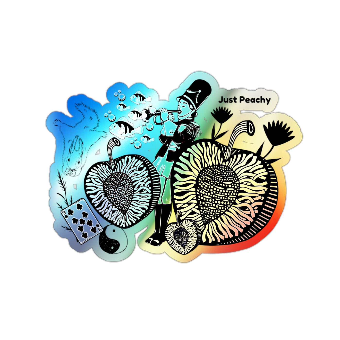 Die-Cut Stickers: Just Peachy | Holographic