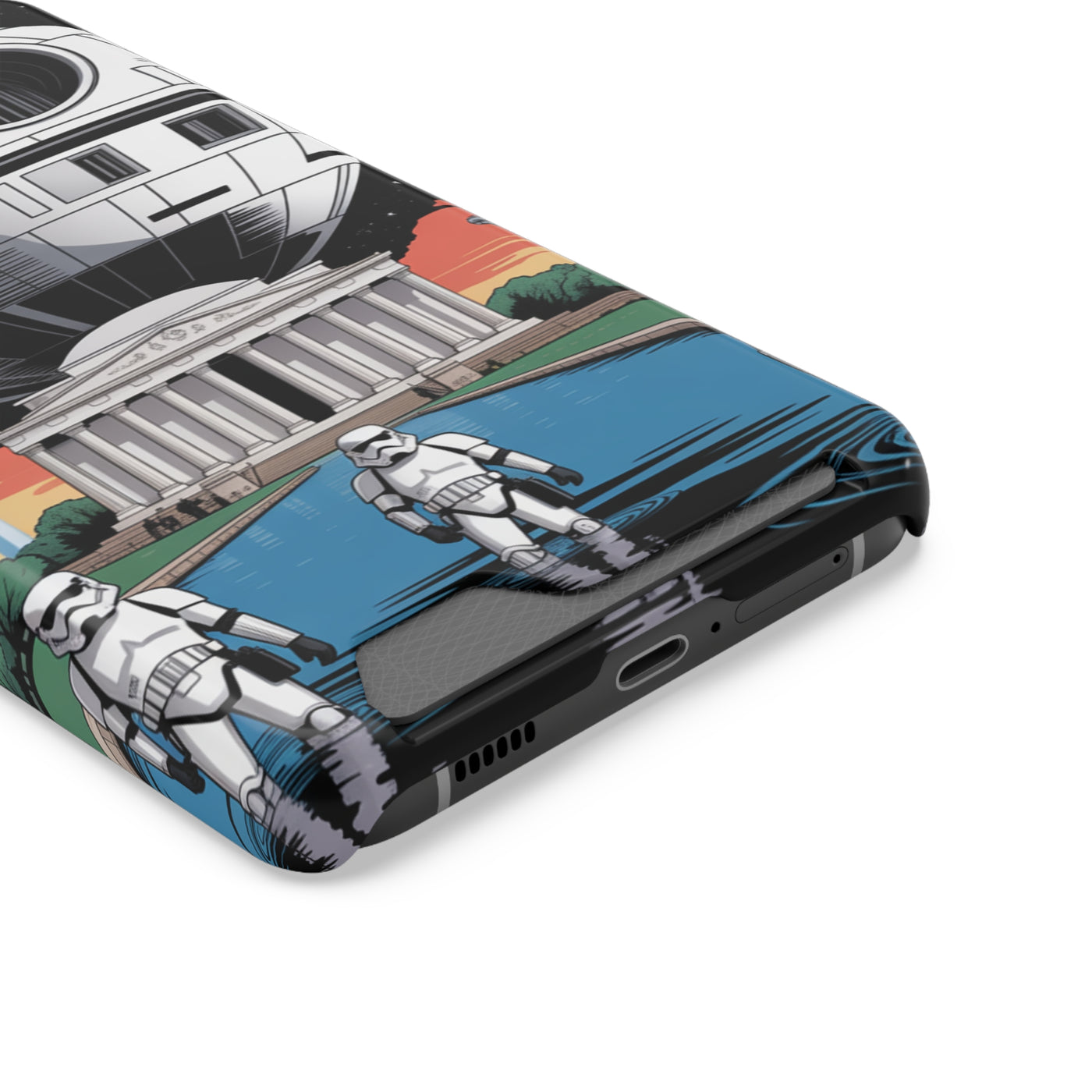 Phone Case: Galaxy-Inspired Phone Case with Card Holder, Space-Themed Gift, Star Wars-Inspired Design, Geek Accessories, Unique Phone Cover