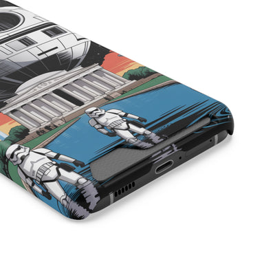 Phone Case: Galaxy-Inspired Phone Case with Card Holder, Space-Themed Gift, Star Wars-Inspired Design, Geek Accessories, Unique Phone Cover