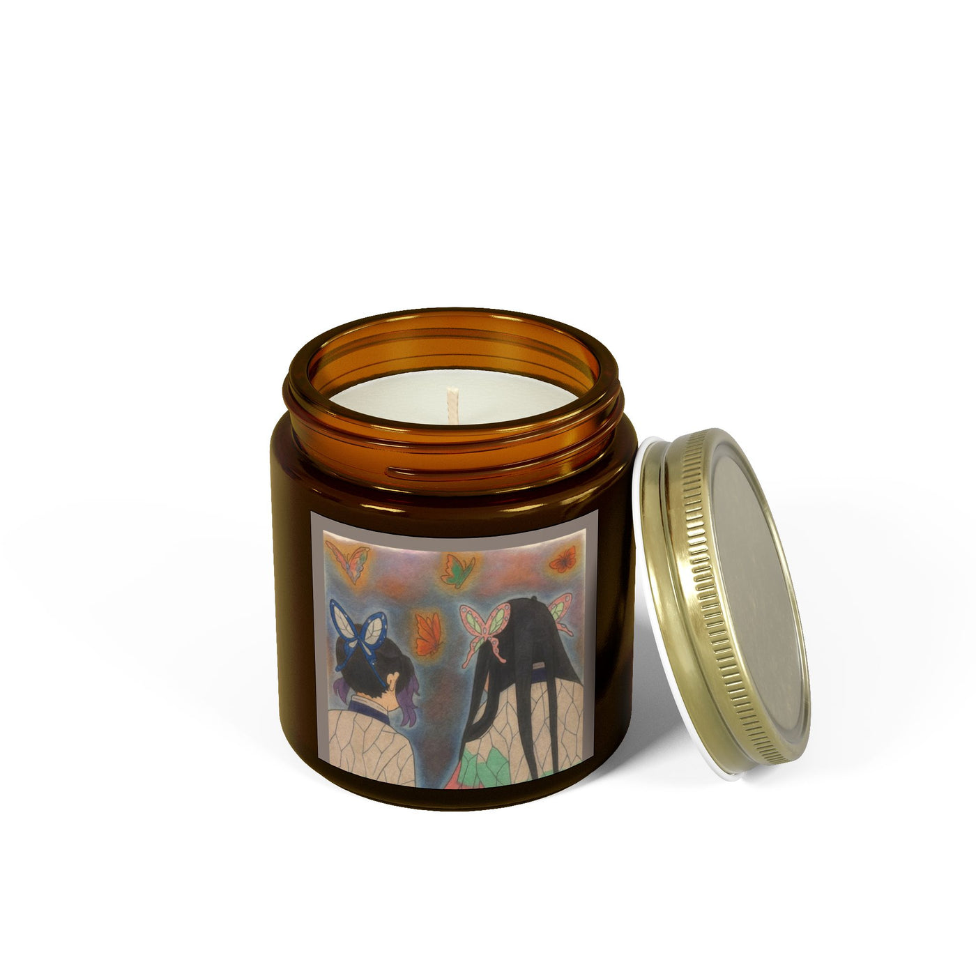 Candle: Demon Slayer-Inspired Floral Butterfly Decoration