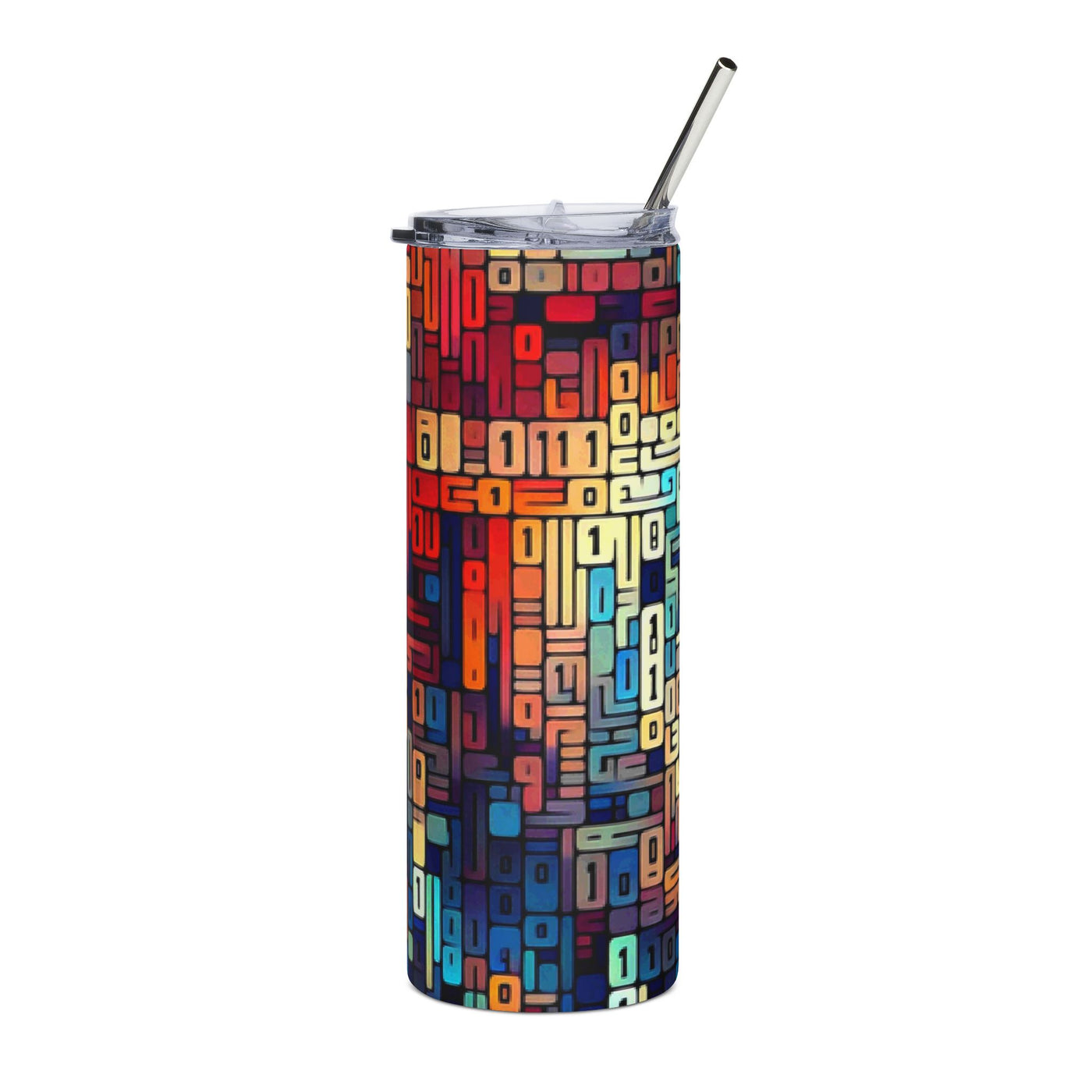 Tumbler: Secret Binary Code - Colorful Geometric Tumbler 20oz