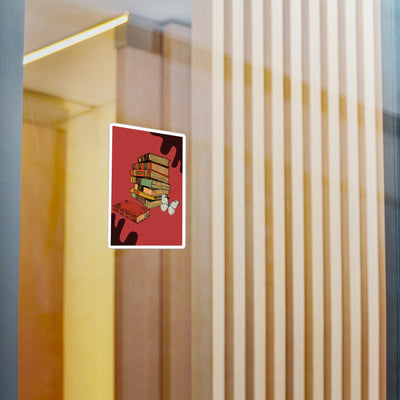 Sticker: A red Stack of Books | Vinyl Decal