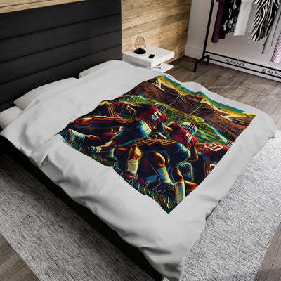 Blanket: Vintage Football Velveteen Plush Blanket (Your Football Team MTO)